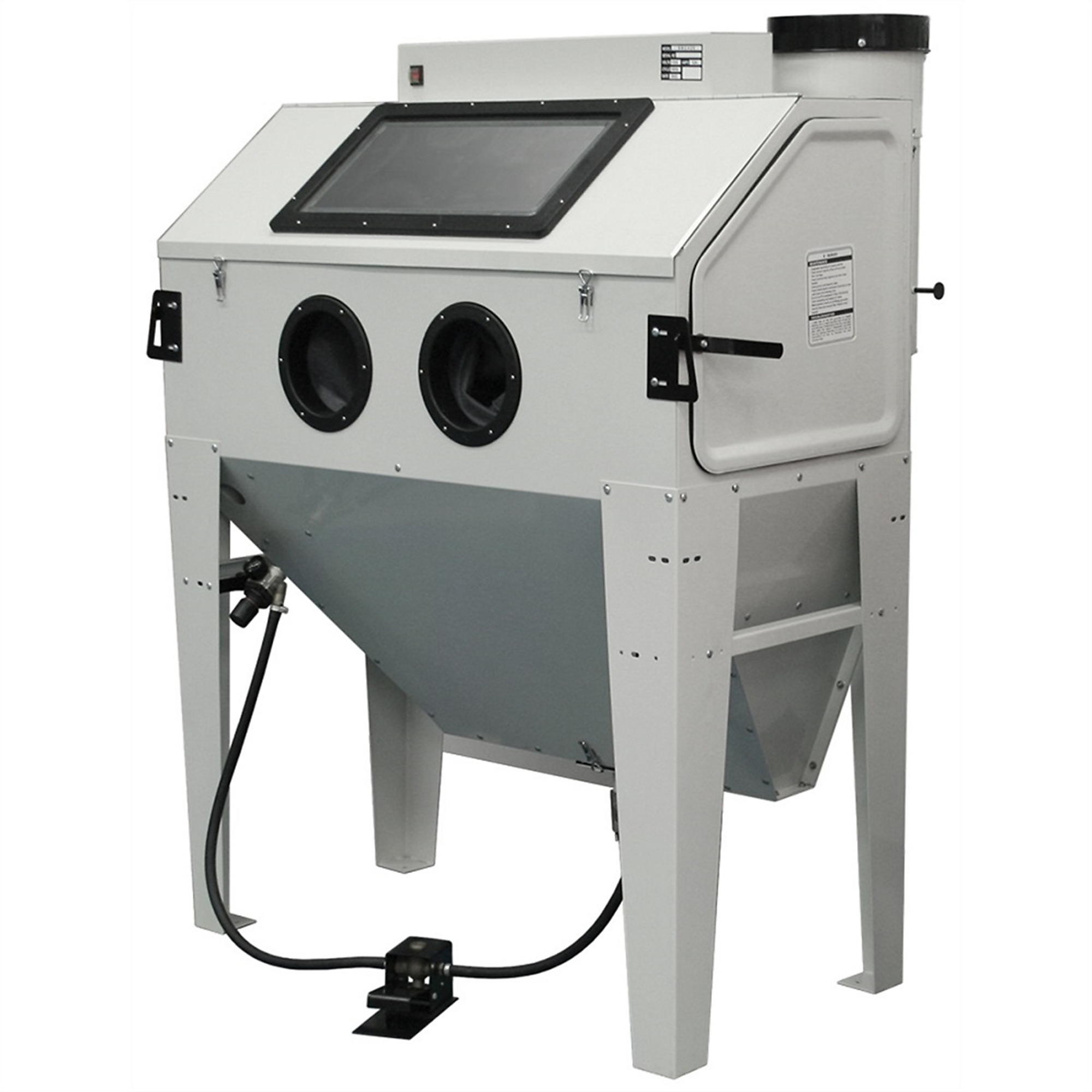 Atlas Automotive Equipment SBC420 Media Sandblast Cabinet with Vacuum, 47-1/2" x 24"x 22-1/2", Foot Operated Control, Self-contained Dust Collection, Top Load Door, 16 Gauge Cabinet Panels, 110V